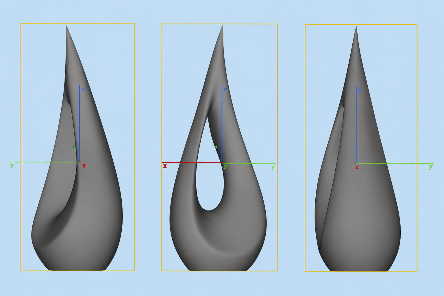 3D lijnenplan van een exclusieve RVS maatwerk urn
