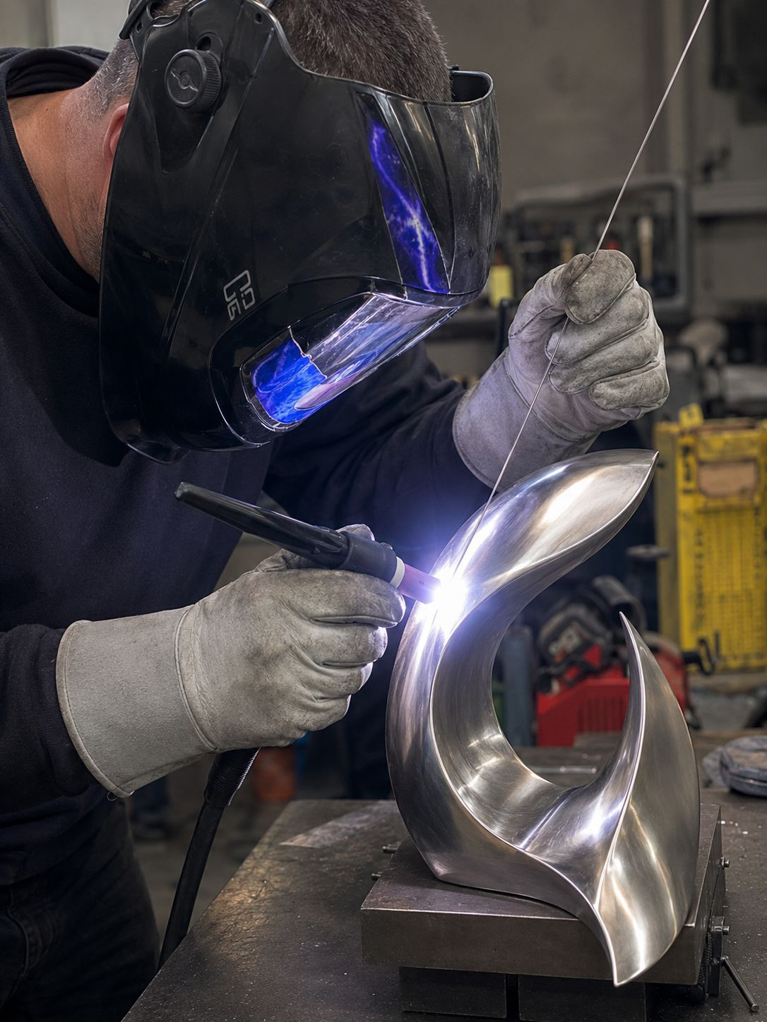 RVS urn wordt gelast en afgewerkt met precisie
